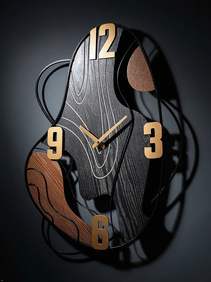 Modern Abstract Wooden Wall Clock