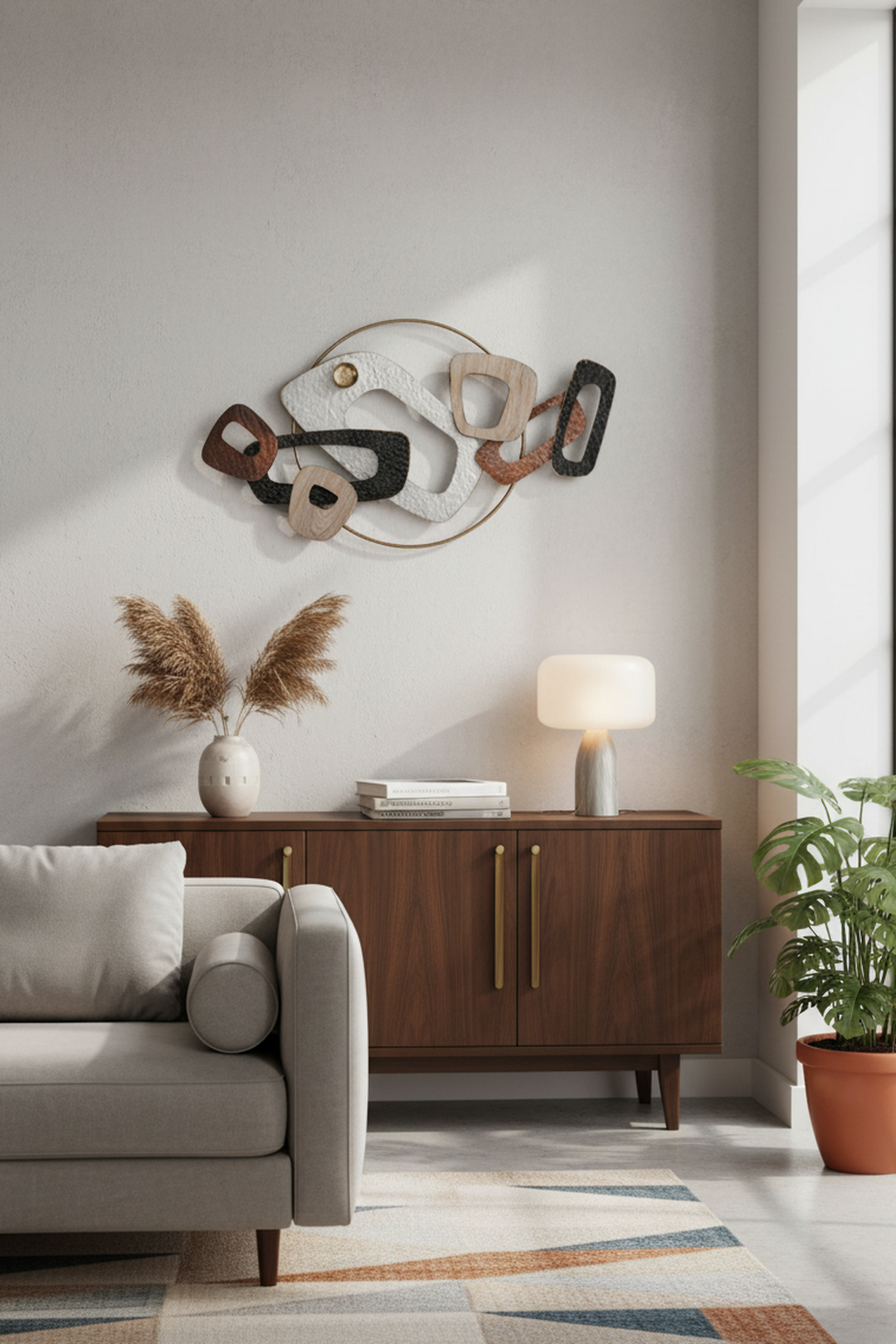 🌿✨ Abstract Wooden Wall Art Decor