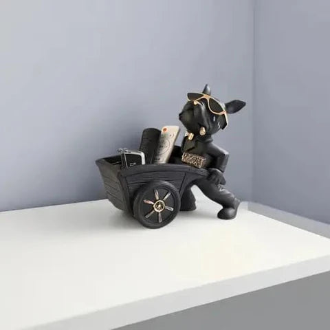 Stylish bulldog carrying cart Showpiece