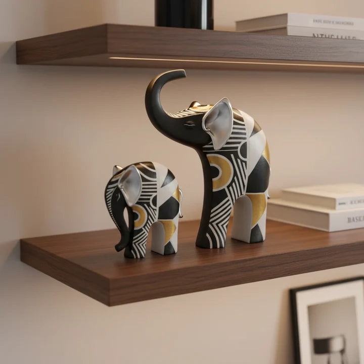 Geometric Elephant Showpiece Set