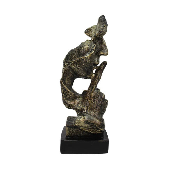 Modern Silence is Golden Face Statue Tabletop Organizer