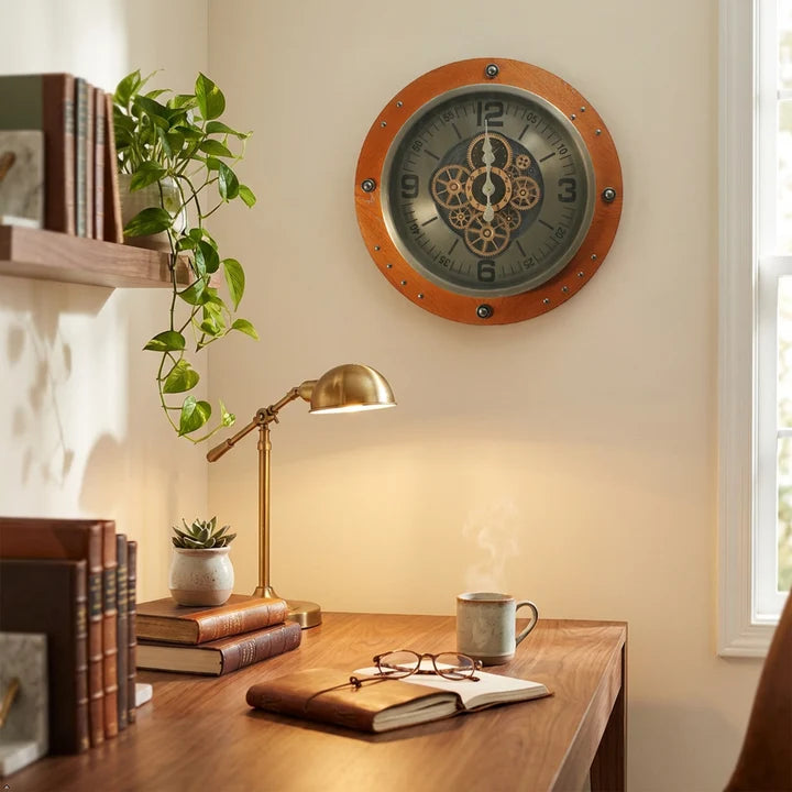 Modern bronze wall clock