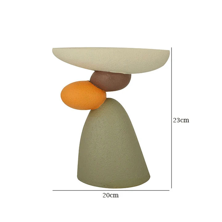 Scandinavian Resin Side Table – Round Stone Design