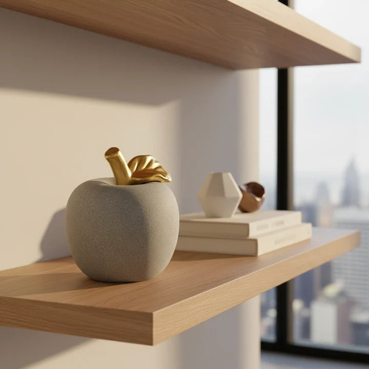 Golden Leaf Luxe Apple Sculpture