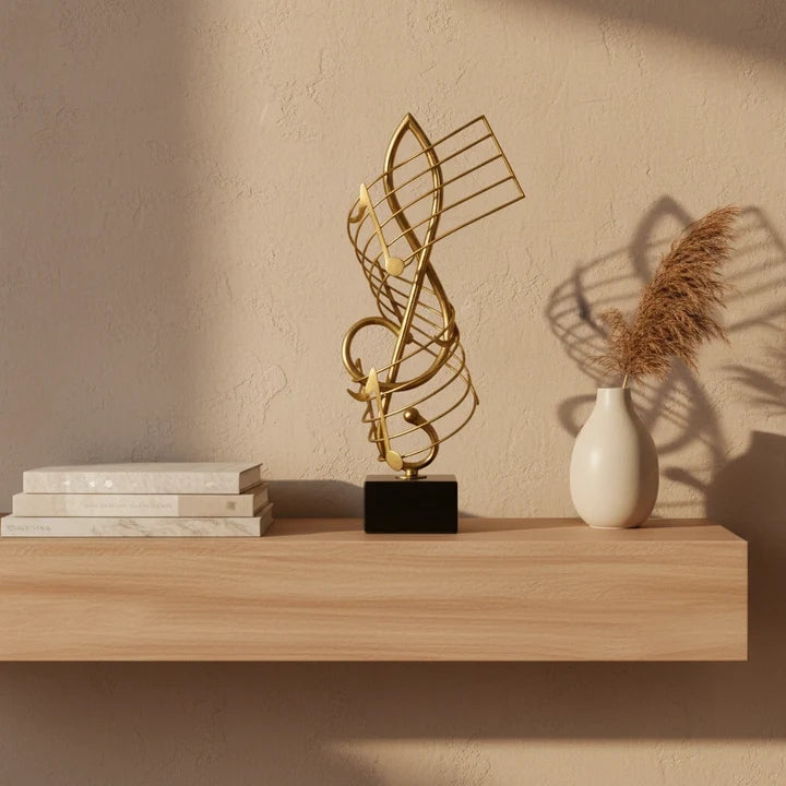 Harmony Golden Music Note Sculpture