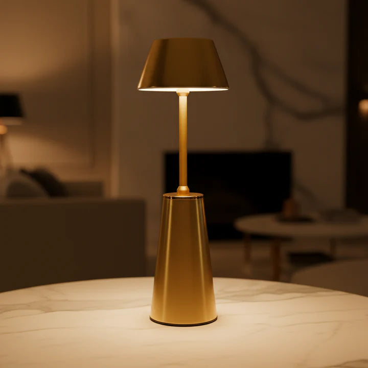 Luxury Gold Metallic Tap Lamp – Warm Ambient Touch Light