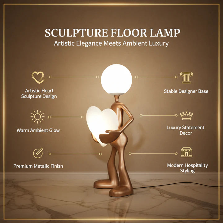 Aurelia Heart Sculpture Floor Lamp