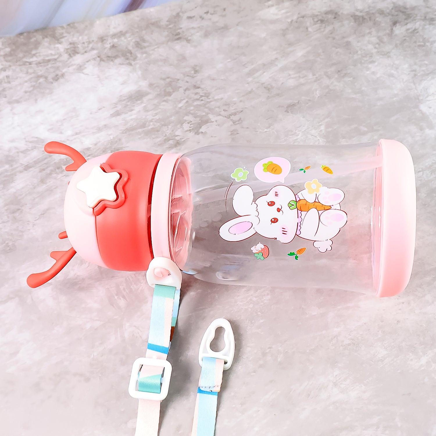 Cute Cartoon Water Bottle Approx 450ml (1 Pc)