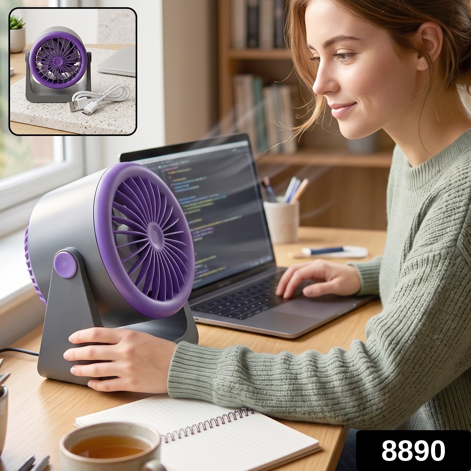 Personal Desktop Air Circulation Fan Portable Usb Desk Fan (1 Pc)