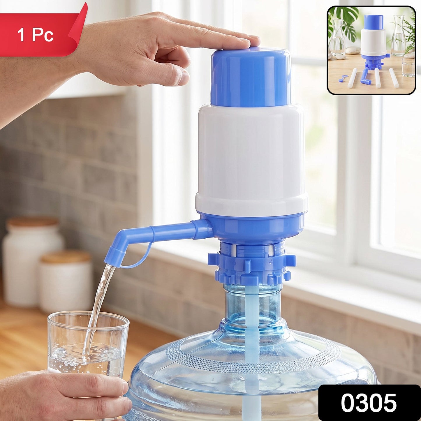 Manual Hand Press Water Dispenser Pump For 20 Litre Water Can (1 Pc)