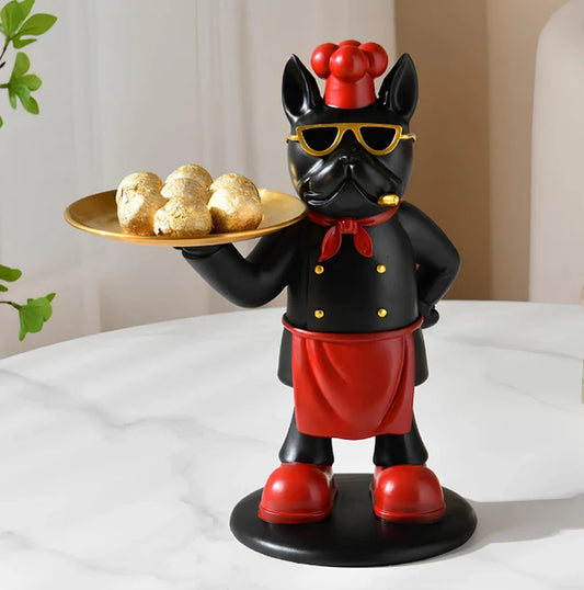 Chef Bull Dog Tray Showpiece Tabletop Organizer