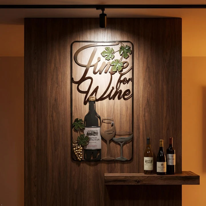 "Time for Wine" Metal Wall Art Décor