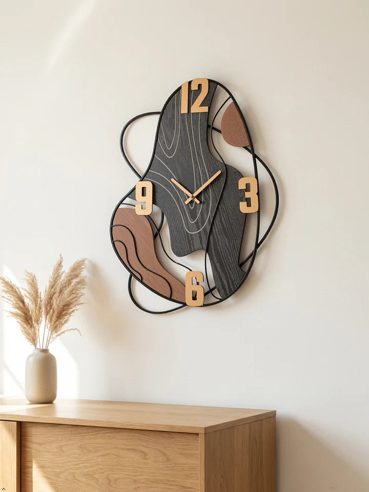 Modern Abstract Wooden Wall Clock