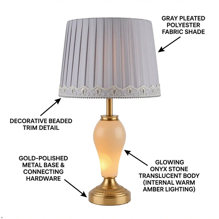 Neoclassical Table Lamp with Marble Base