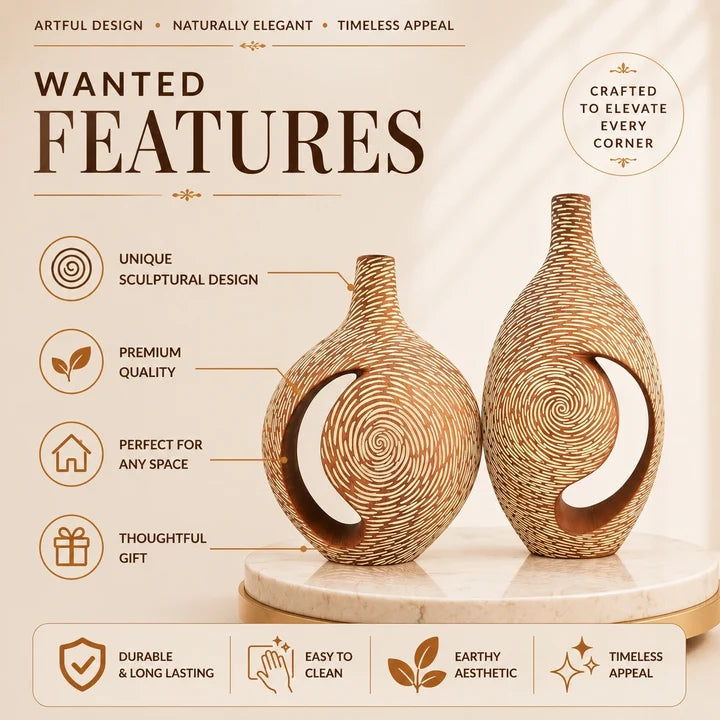 Modern Hollow Sculptural Ceramic Decorative Vase