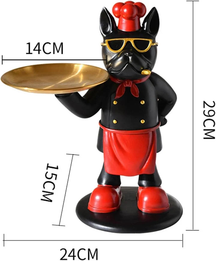 Chef Bull Dog Tray Showpiece Tabletop Organizer