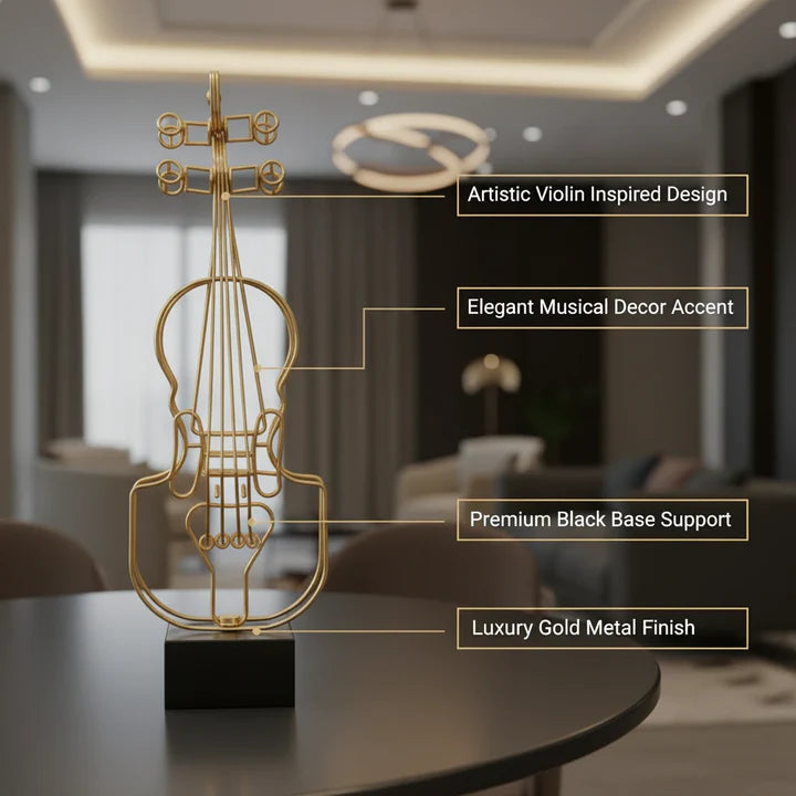 Harmony Metal Violin Decor Accent