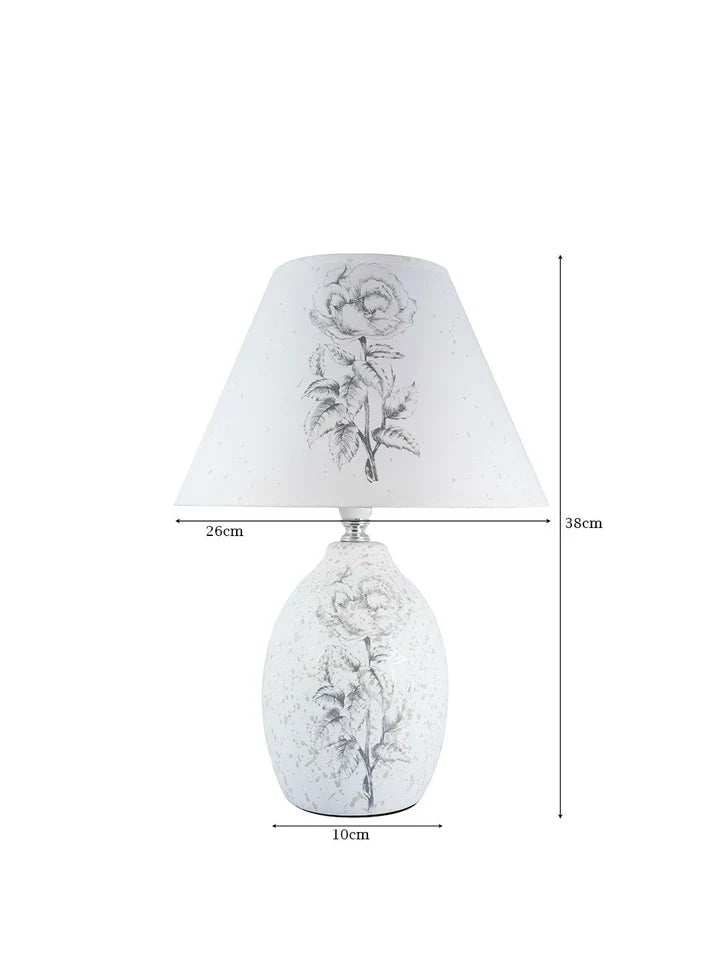 Floral Table Lamp + Jewelry Tray Holder