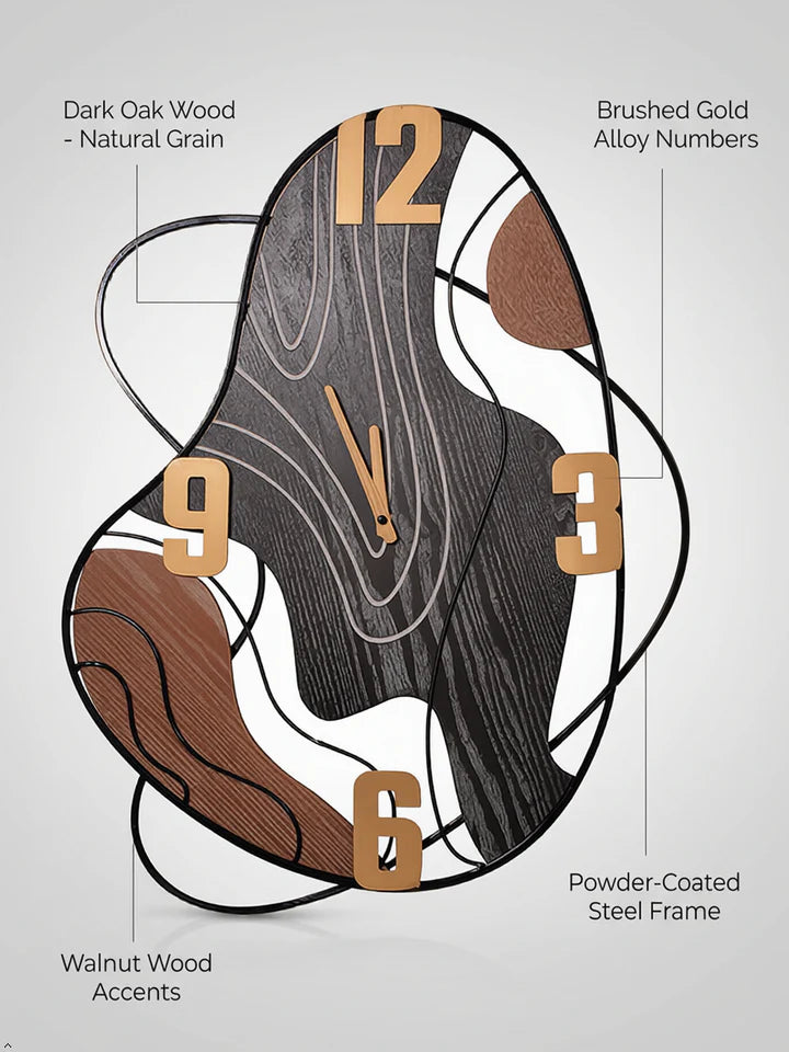 Modern Abstract Wooden Wall Clock