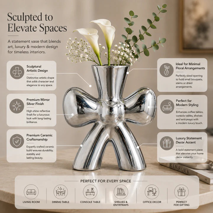 Starfish Metallic Silver Vase