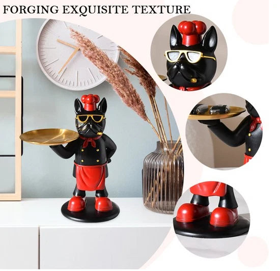 Chef Bull Dog Tray Showpiece Tabletop Organizer