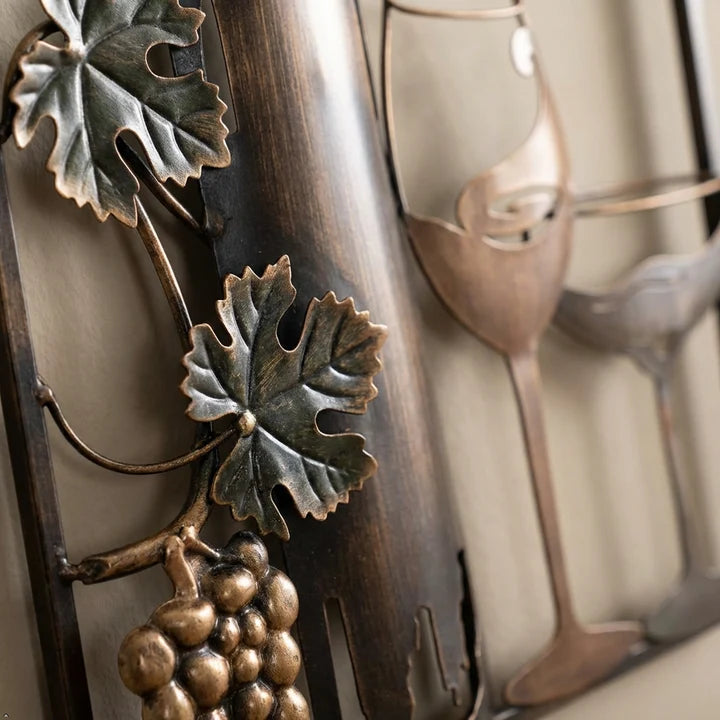 "Time for Wine" Metal Wall Art Décor