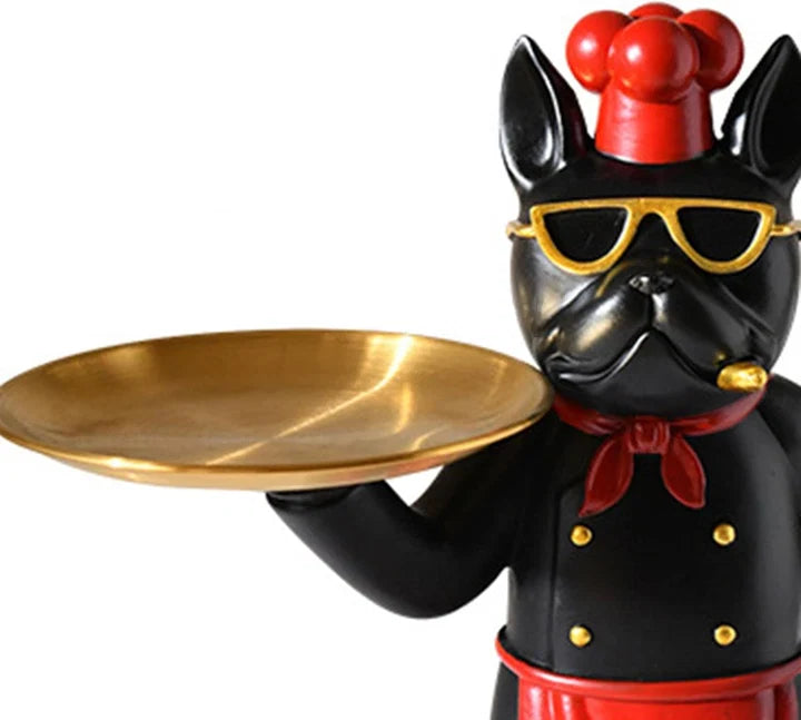 Chef Bull Dog Tray Showpiece Tabletop Organizer