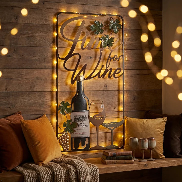 "Time for Wine" Metal Wall Art Décor
