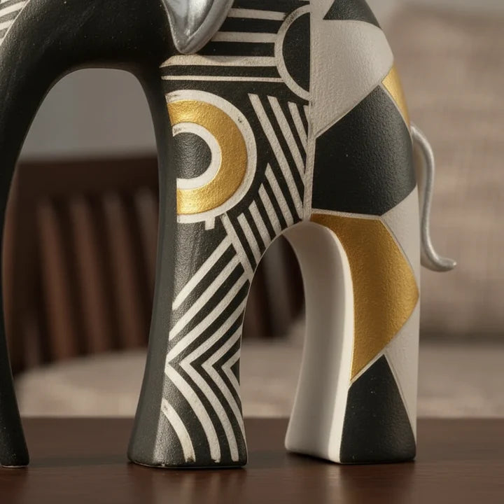 Regal Aura Geometric Elephant Decor Showpiece Set