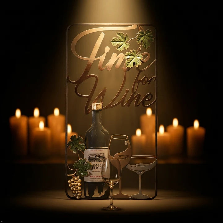 "Time for Wine" Metal Wall Art Décor