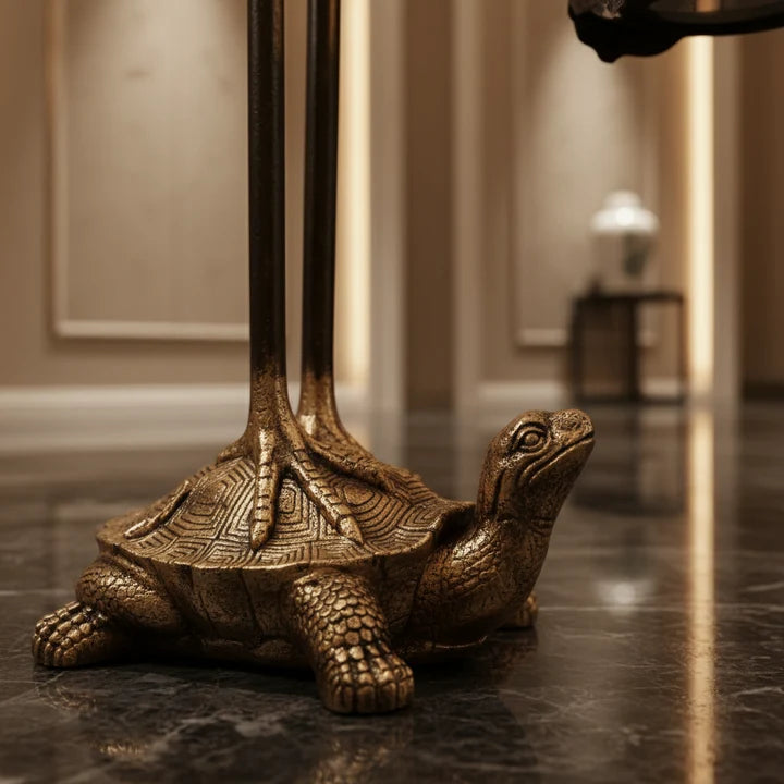 Imperial Crane Sculpture Floor Lamp with Lantern Glow- Limited Edition