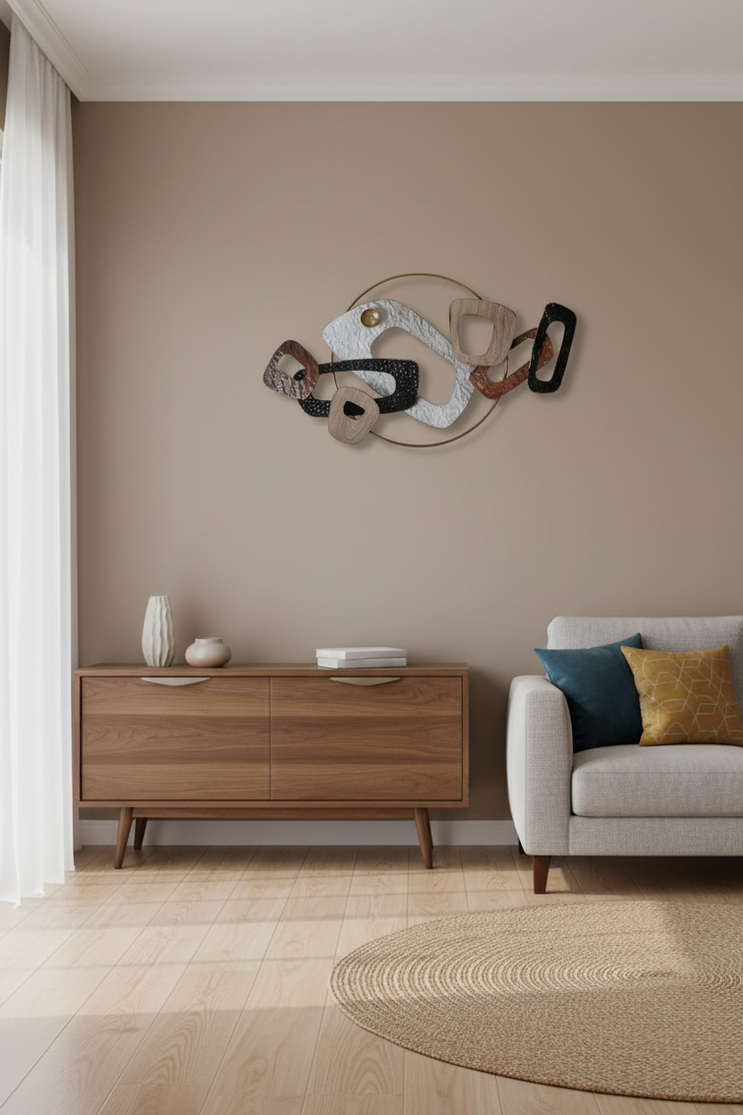 🌿✨ Abstract Wooden Wall Art Decor