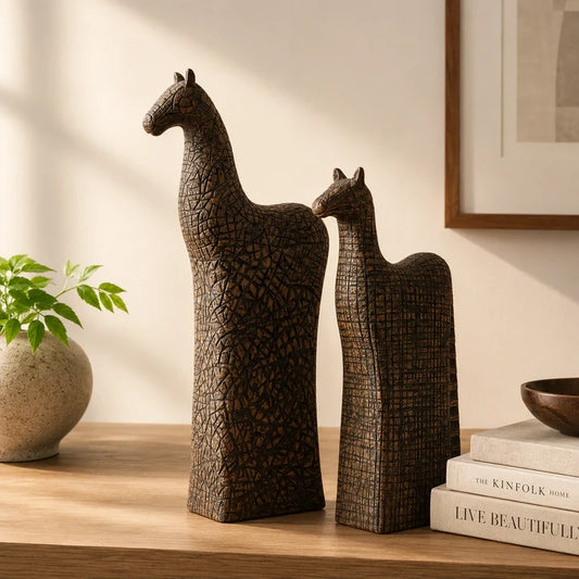 Artisan Horse Sculpture Set