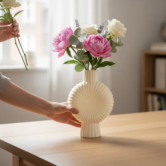 Radiant Shell Dual-Neck Table Vase
