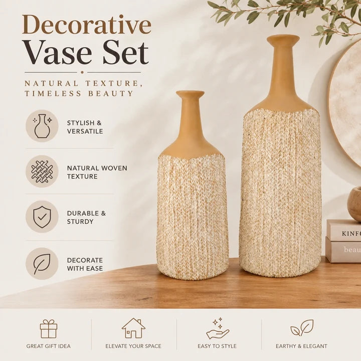 Handwoven Textured Decorative Vase