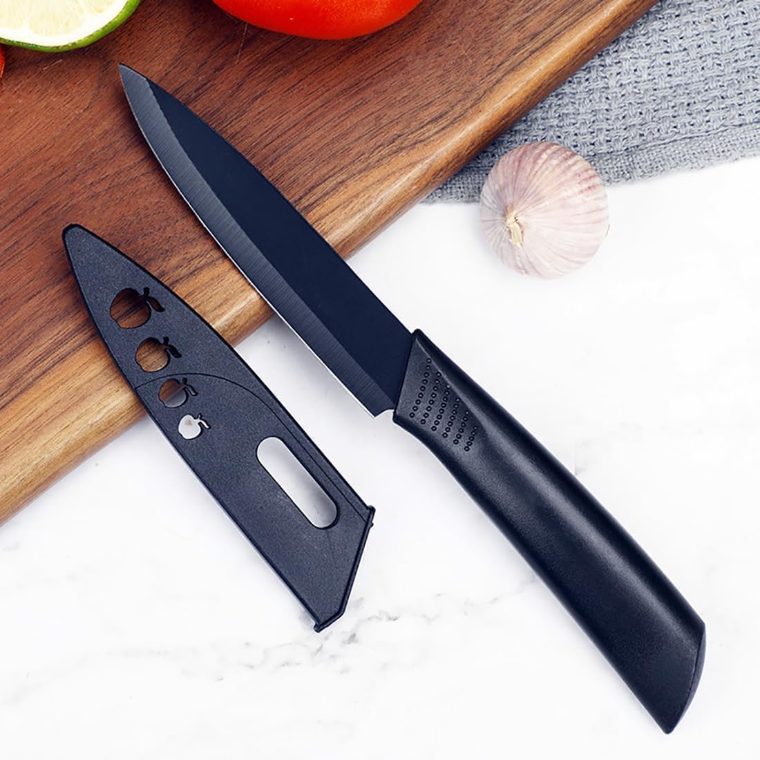 Shiny Key Professional 3pc Kitchen Knife Set (Black)