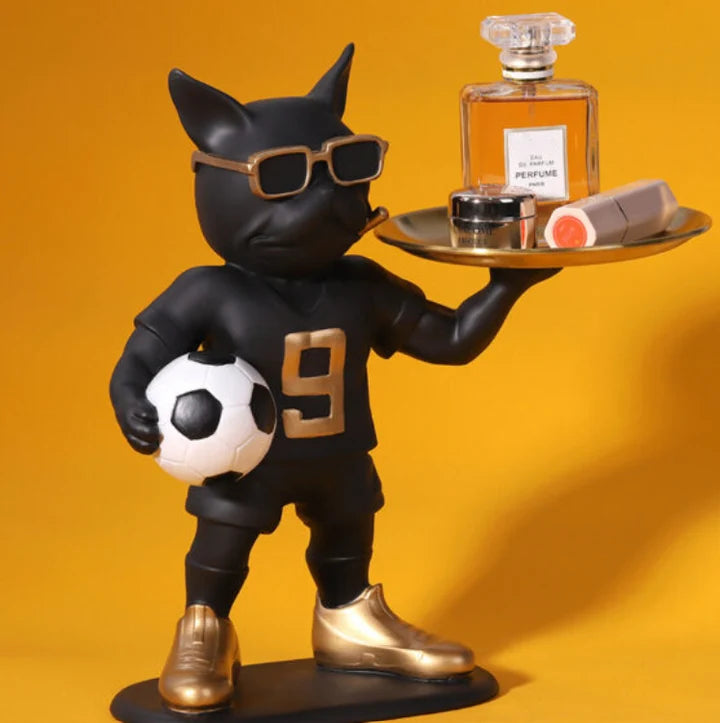 Resin Cool Football Dog Tray Showpiece Tabletop Organizer