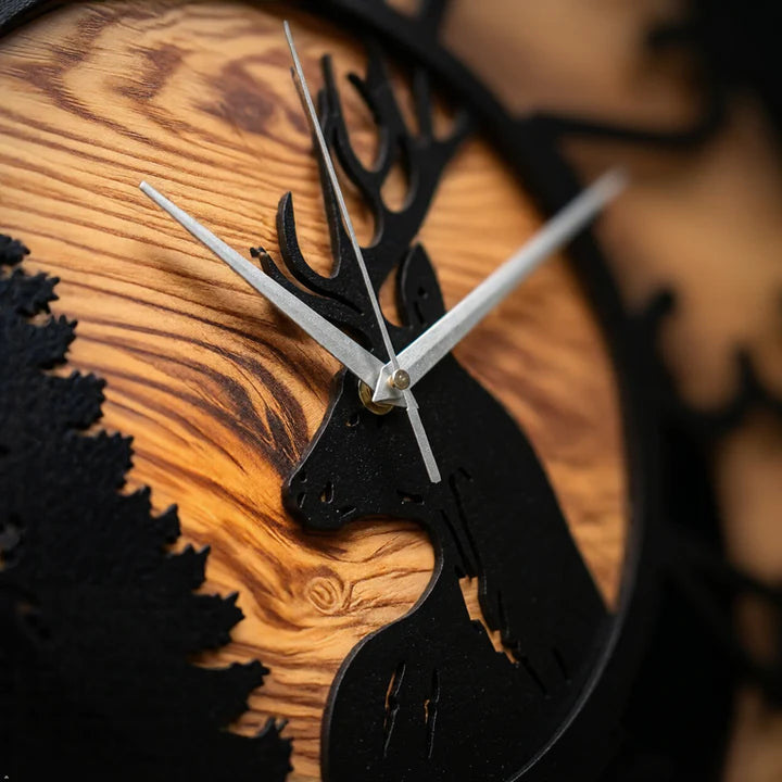Rustic Deer Design Wall Clock