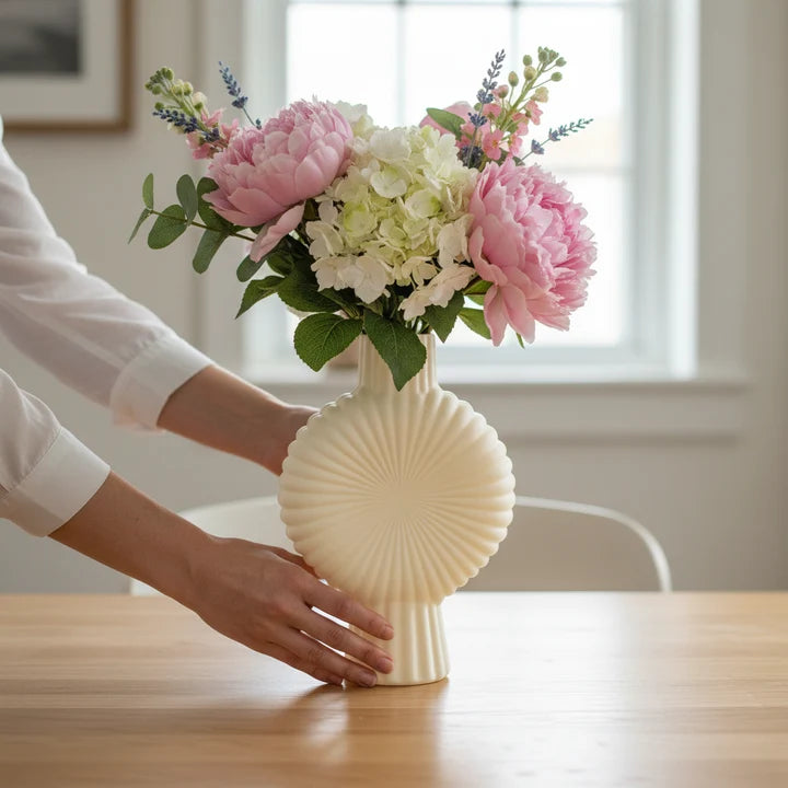 Radiant Shell Dual-Neck Table Vase