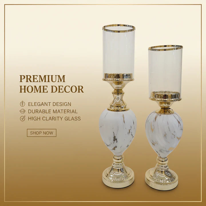 Marble Luxe Candle Holder Set
