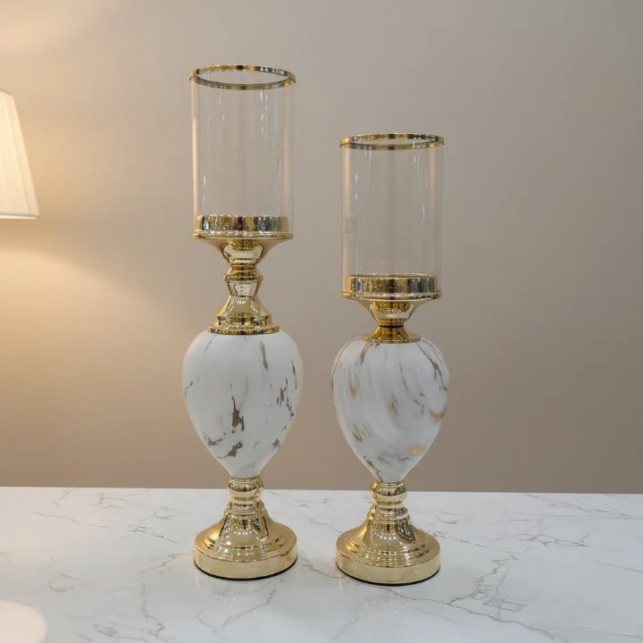 Marble Luxe Candle Holder Set