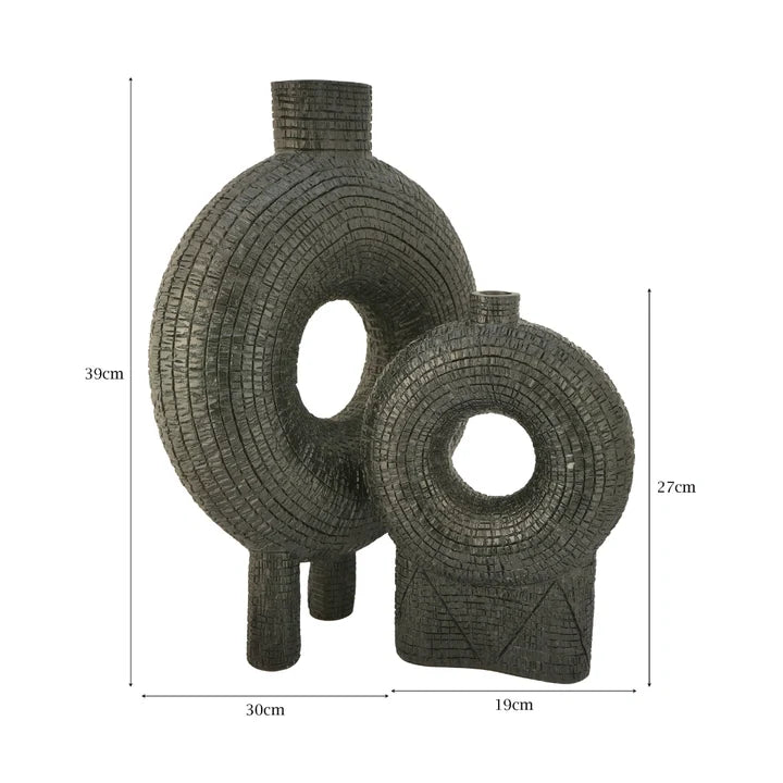 Sculptural Ring Vase Set – Modern Artistic Decor