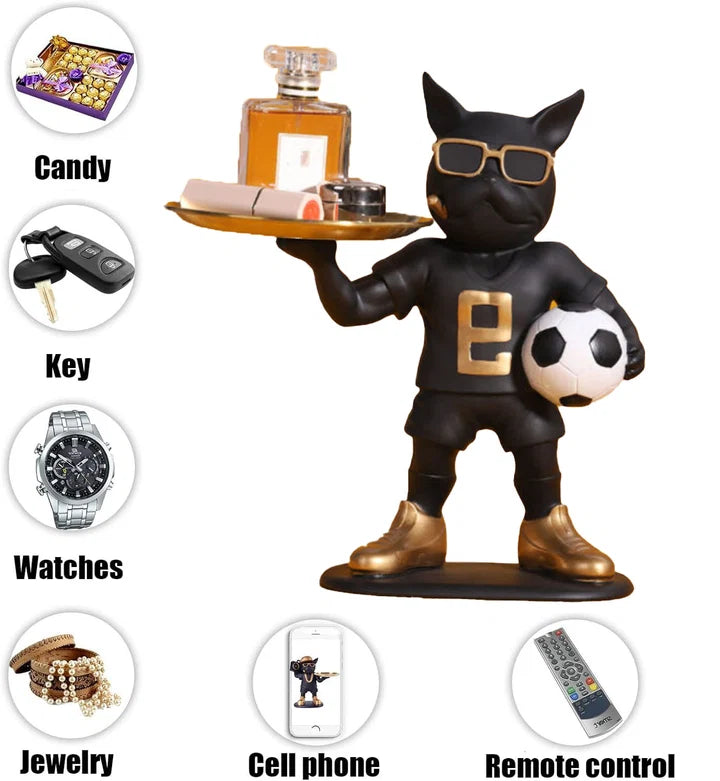 Resin Cool Football Dog Tray Showpiece Tabletop Organizer