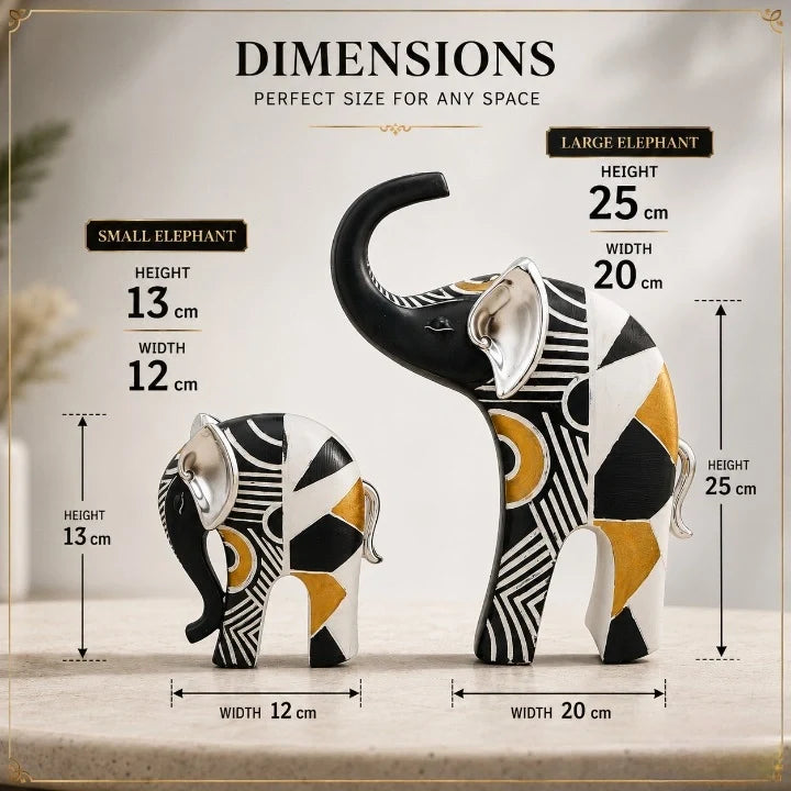 Geometric Elephant Showpiece Set