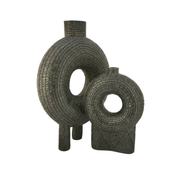 Sculptural Ring Vase Set – Modern Artistic Decor