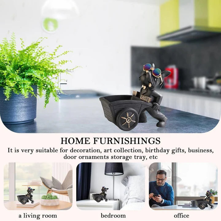 Stylish bulldog carrying cart Showpiece