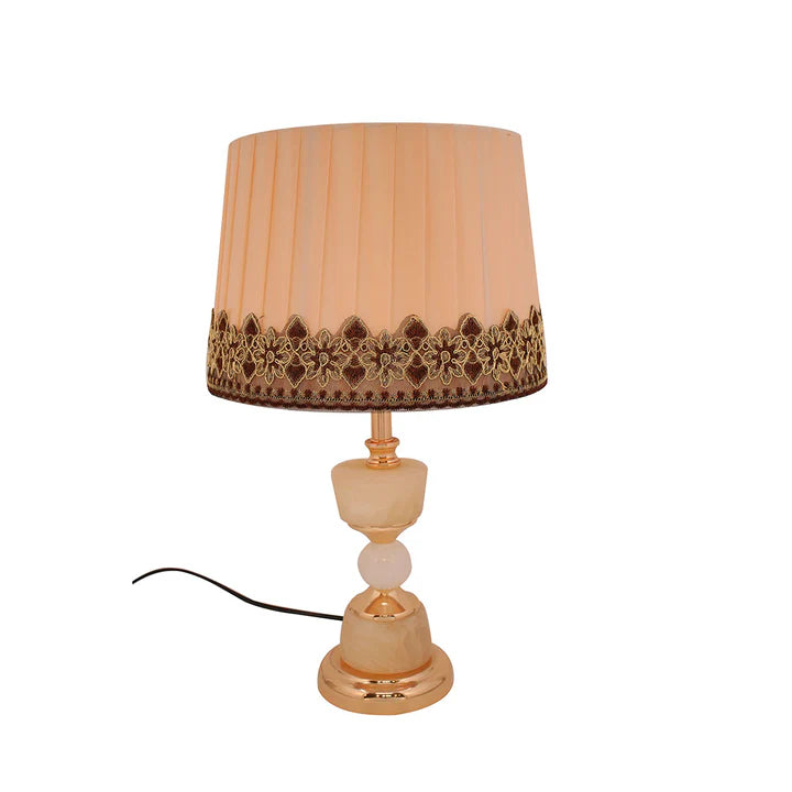Baroque Ornate Table Lamp with Marble Column