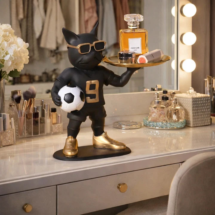 Resin Cool Football Dog Tray Showpiece Tabletop Organizer