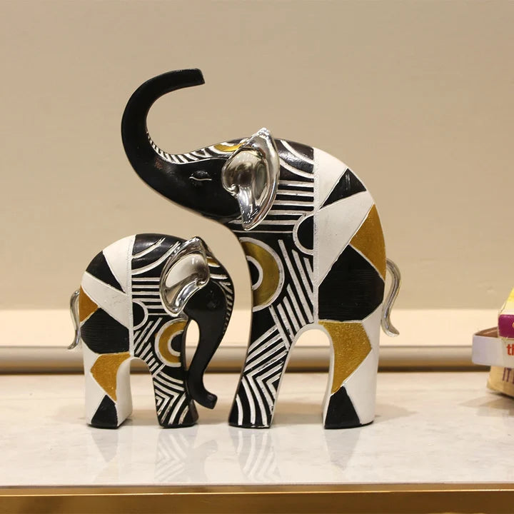 Geometric Elephant Showpiece Set