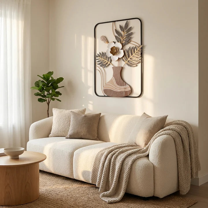 Floral Vase Metal Wall Art